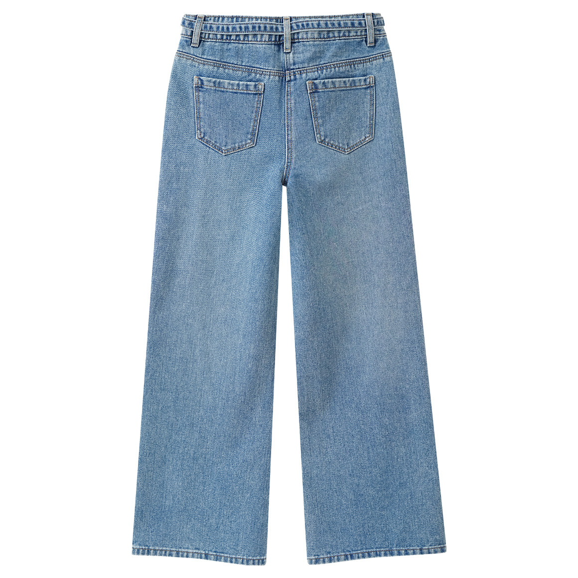 Mädchen Wide-Leg-Jeans mit Gürtel