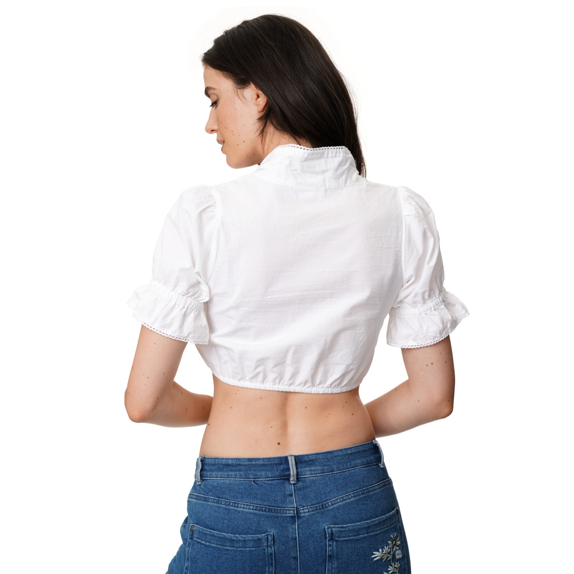 Damen Dirndl-Bluse mit Spitze