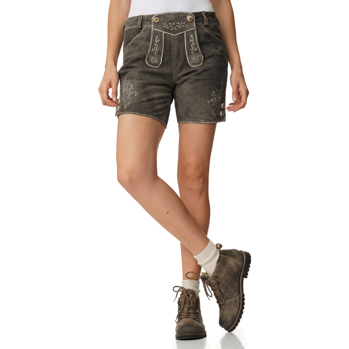 Damen Lederhose mit Stickereien