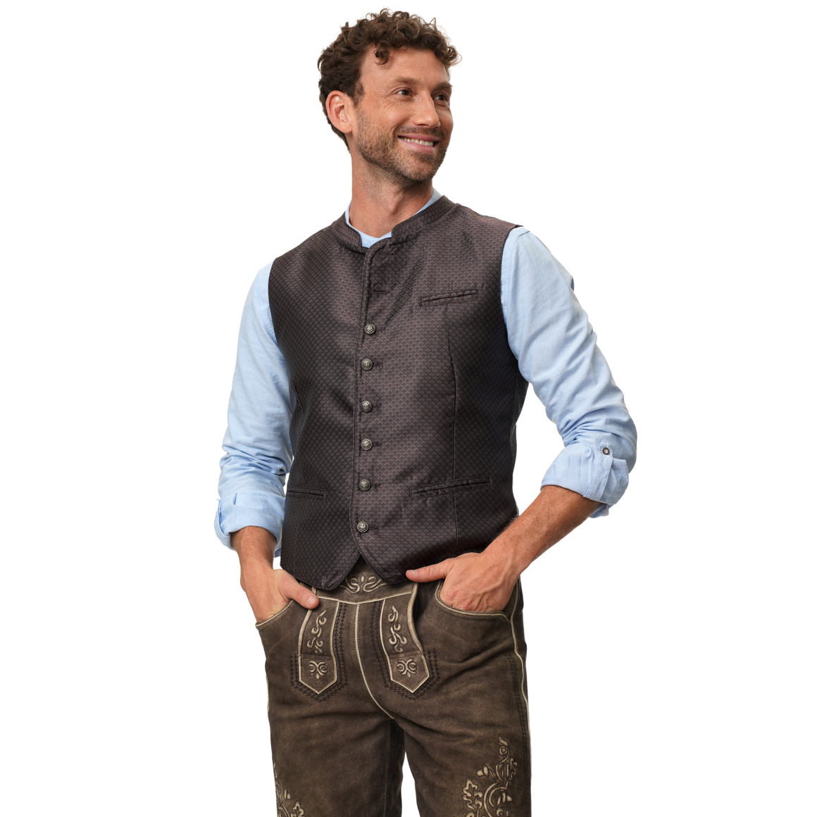 Herren Trachtenweste mit Allover-Muster
