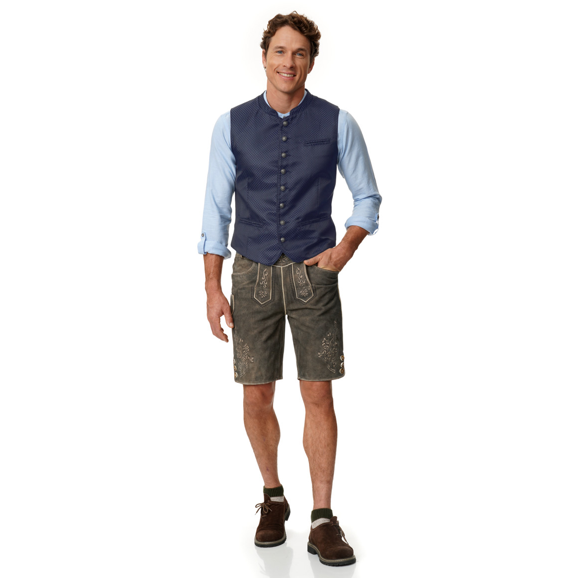 Herren Lederhose mit Stickereien