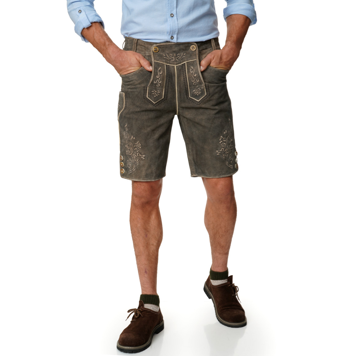 Herren Lederhose mit Stickereien