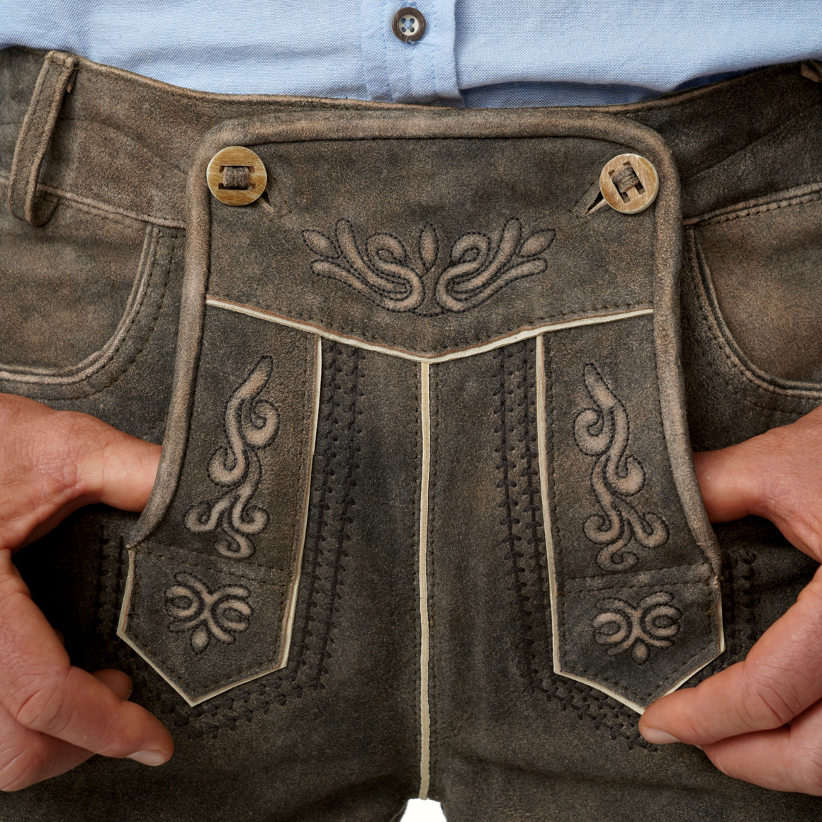 Herren Lederhose mit Stickereien