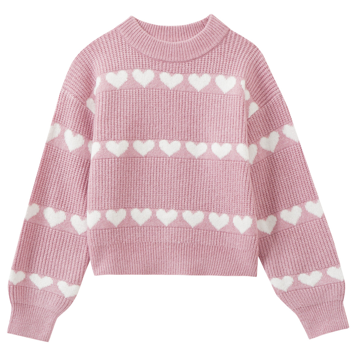 Mädchen Pullover mit Herz-Motiven