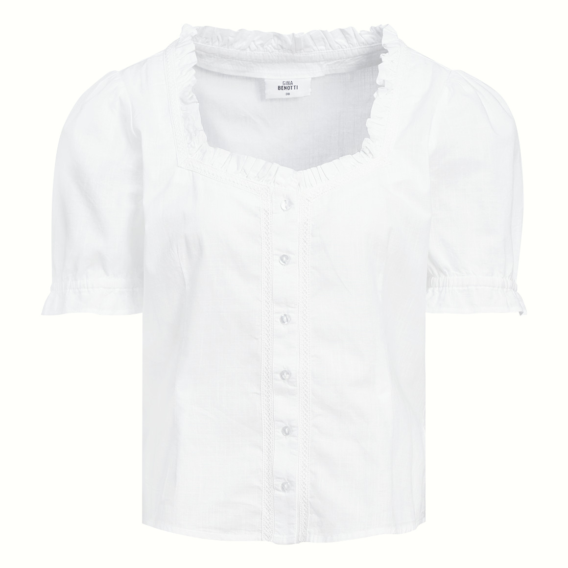 Damen Trachtenbluse mit weitem Ausschnitt