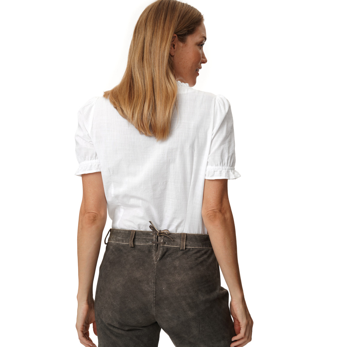 Damen Trachtenbluse mit weitem Ausschnitt