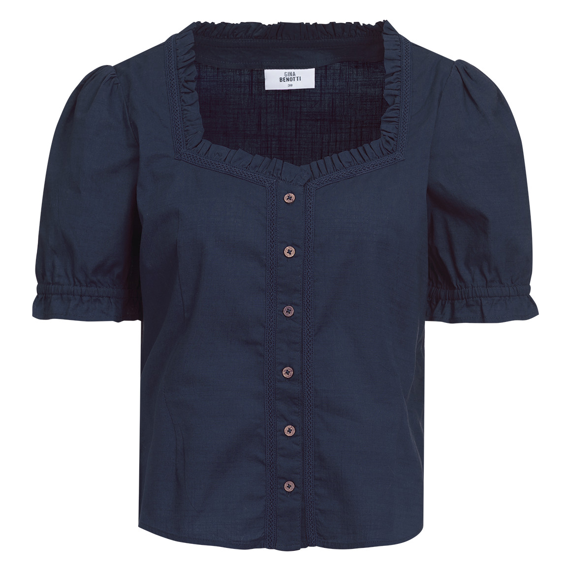 Damen Trachtenbluse mit weitem Ausschnitt