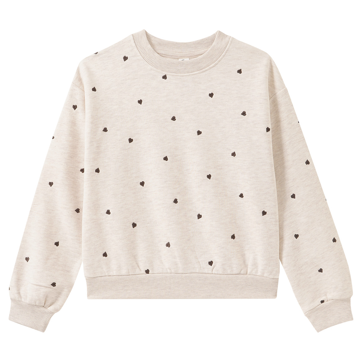 Mädchen Sweatshirt mit Herz-Stickerei