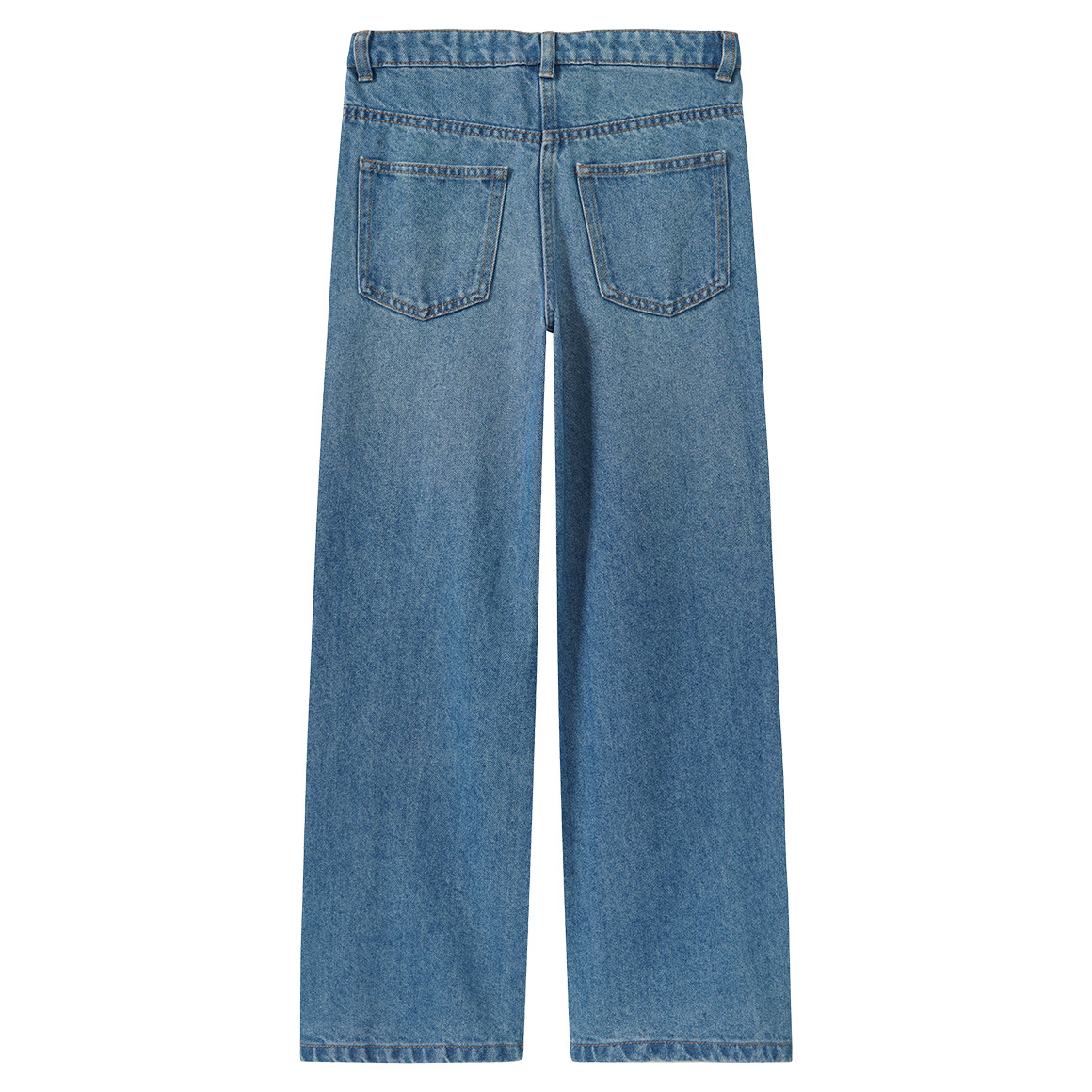 Mädchen Wide-Leg-Jeans mit verstellbarem Bund