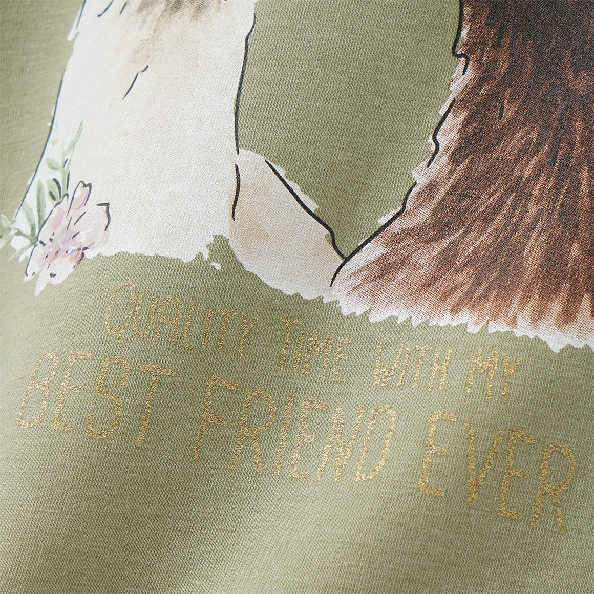 Mädchen Langarmshirt mit Alpaka-Motiv