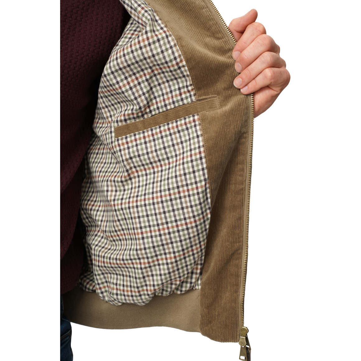 Herren Cordjacke mit Karofutter