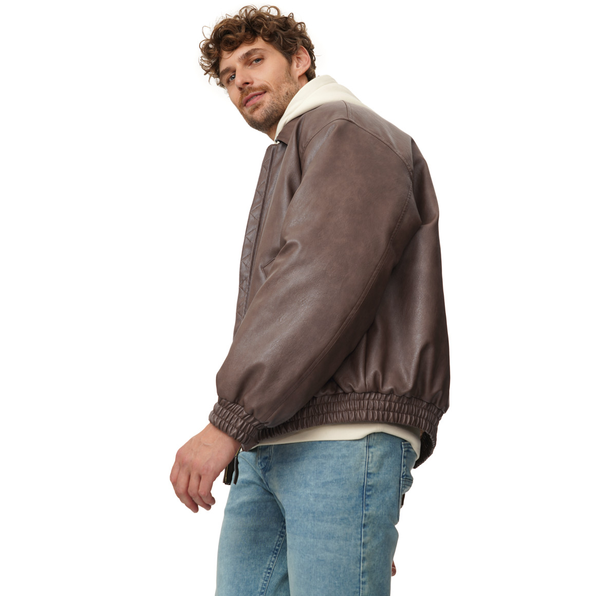 Herren Jacke in Leder-Optik