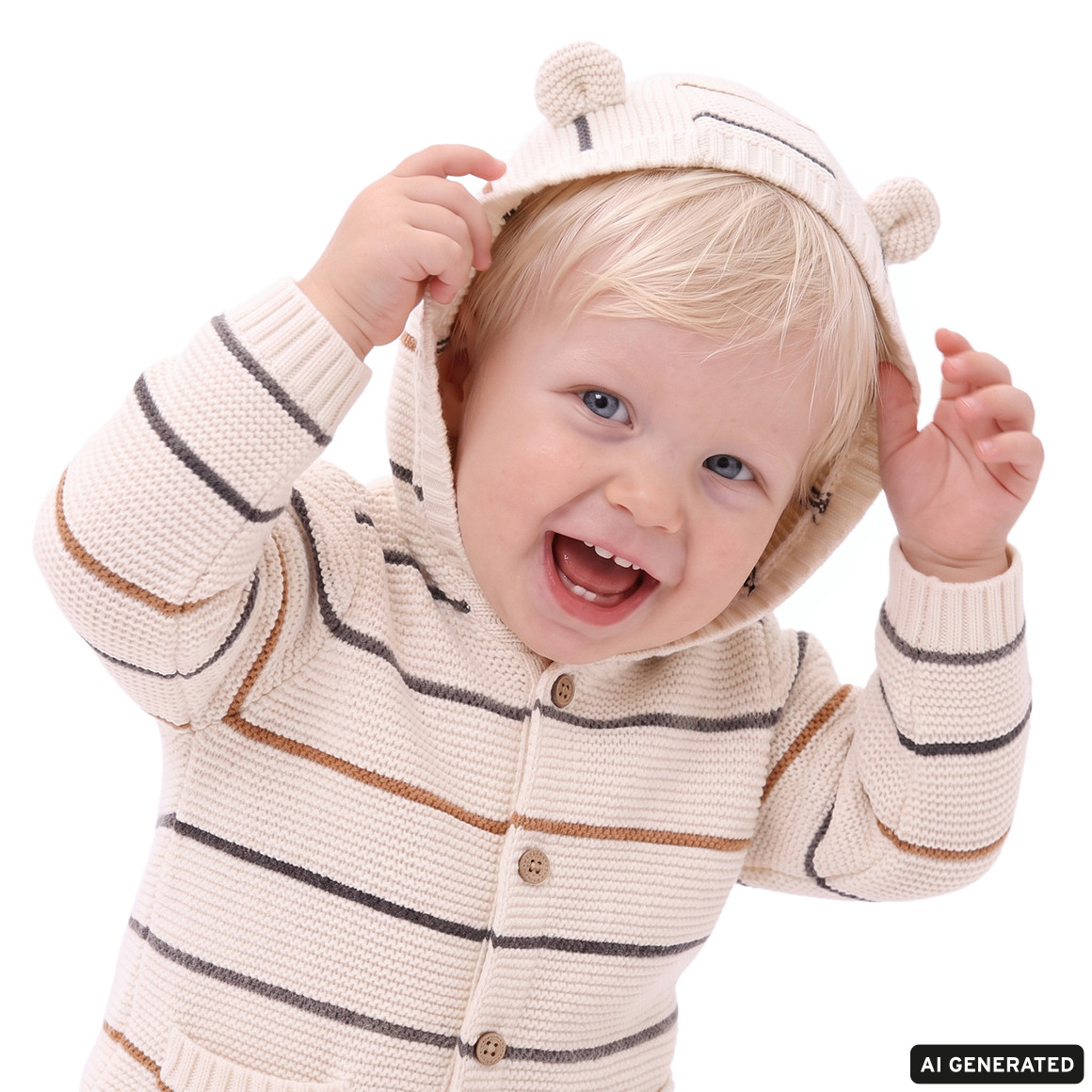 Baby Strickjacke mit Öhrchen