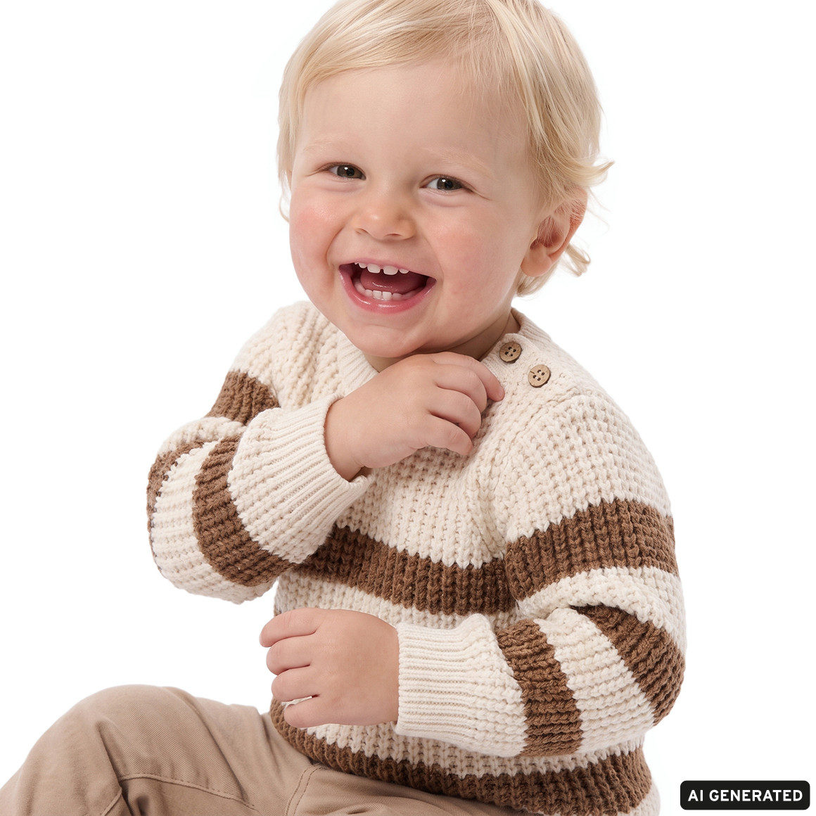 Baby Strickpullover mit Streifen