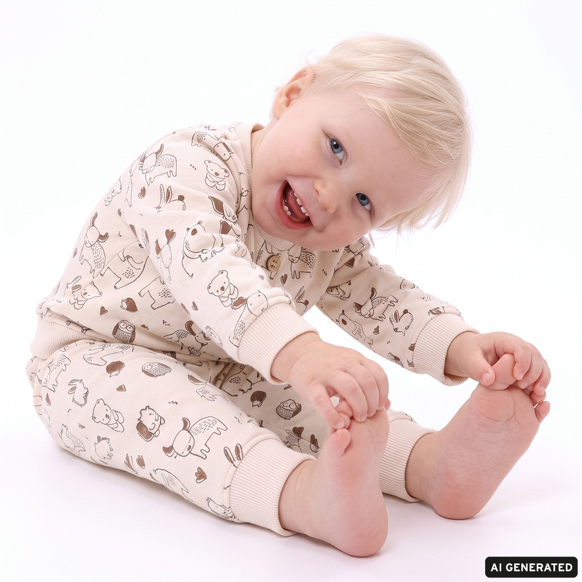 Baby-joggingbroek met bosdieren