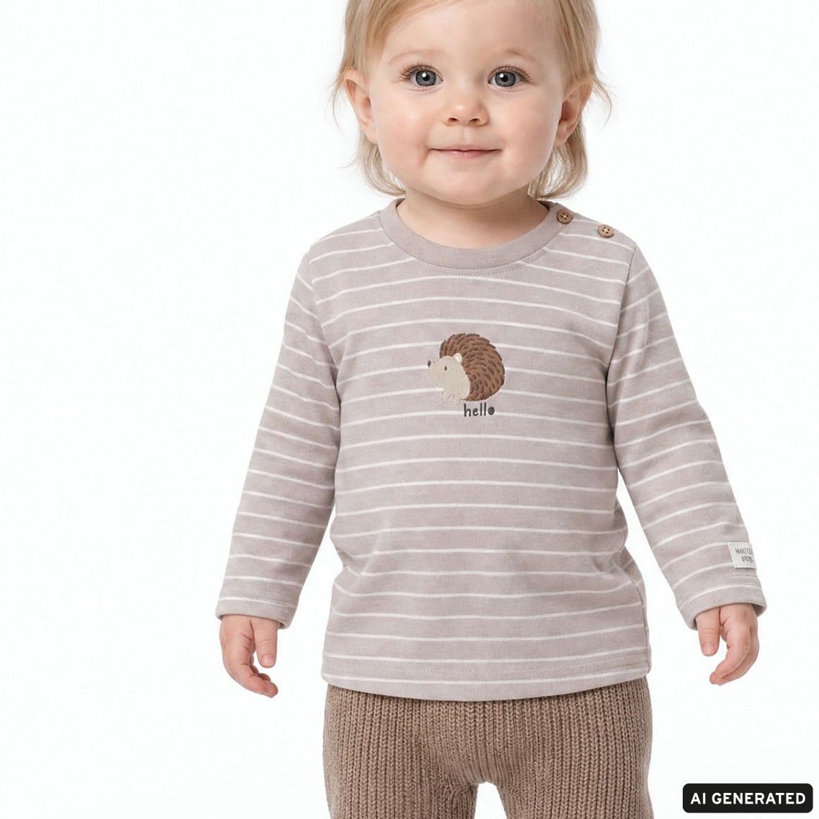 Baby Langarmshirt mit Igel-Motiv