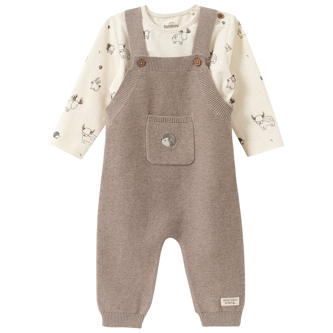 Newborn Set mit Strickoverall und Shirt