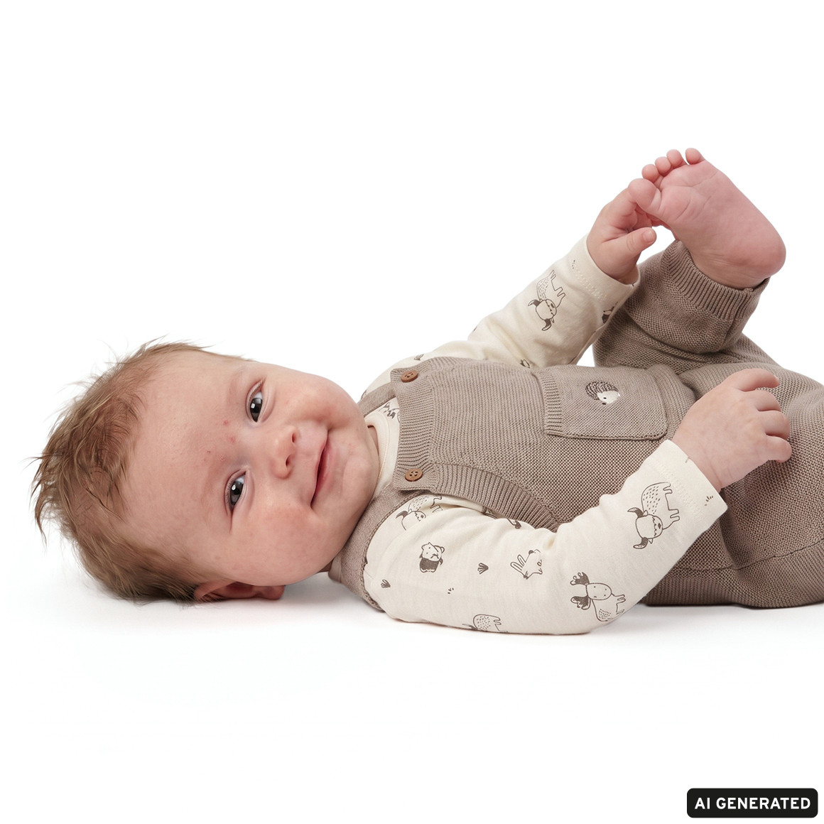 Newborn Set mit Strickoverall und Shirt