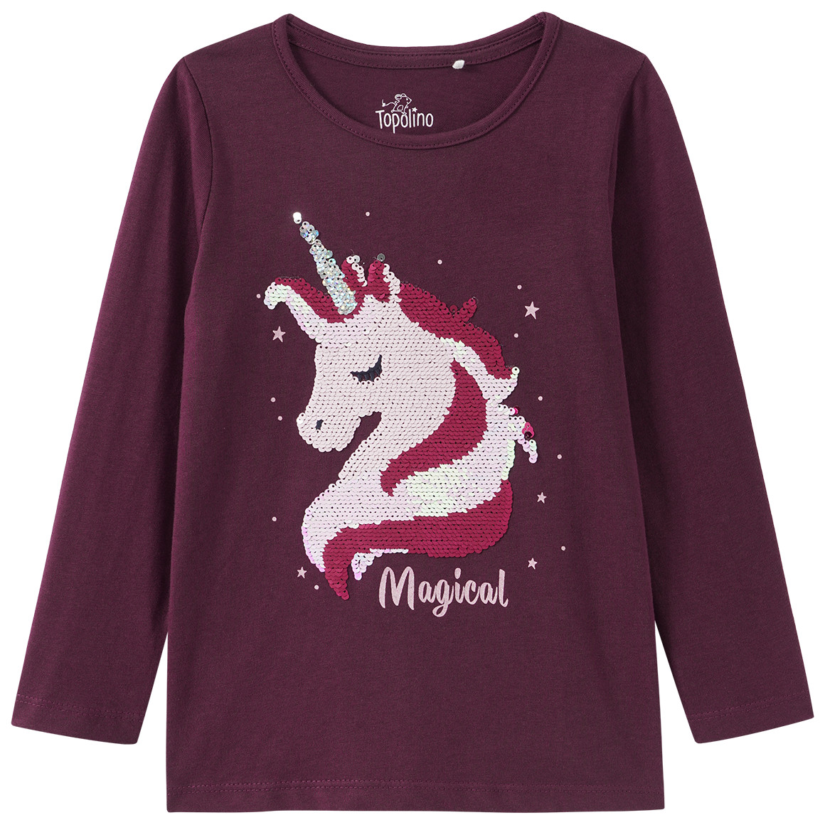 Mädchen Langarmshirt mit Wendepailletten