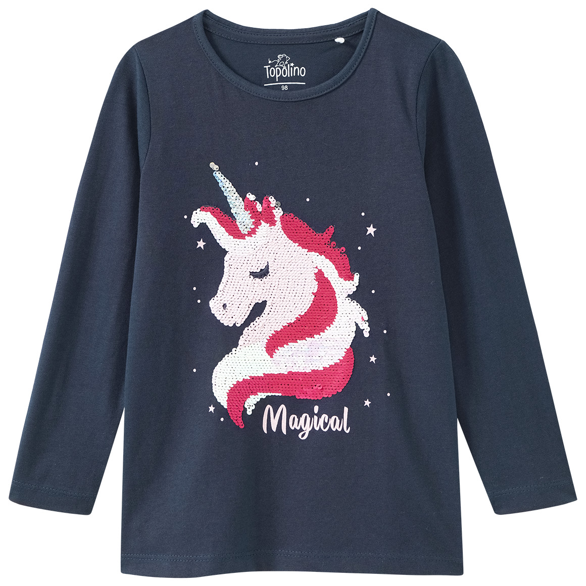Mädchen Langarmshirt mit Wendepailletten