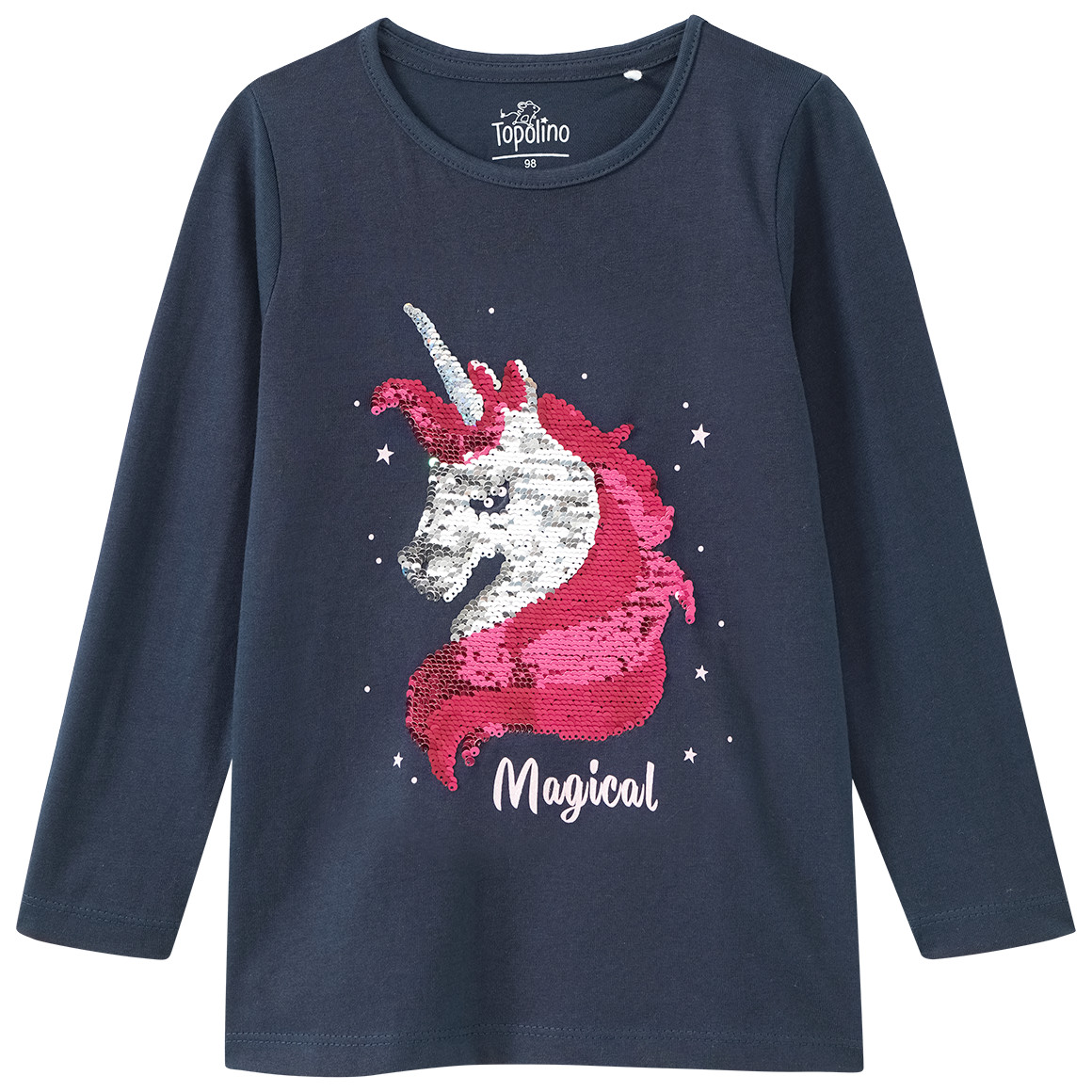 Mädchen Langarmshirt mit Wendepailletten