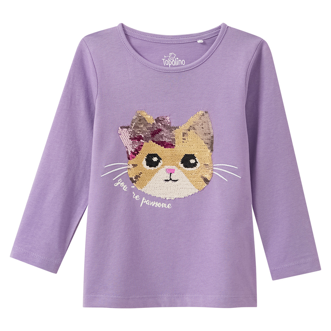 Mädchen Langarmshirt mit Wendepailletten