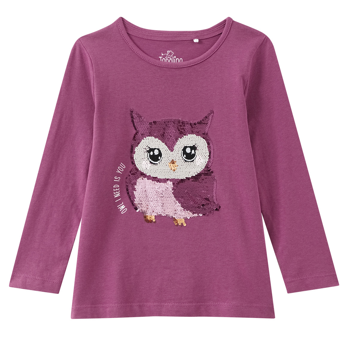 Mädchen Langarmshirt mit Wendepailletten