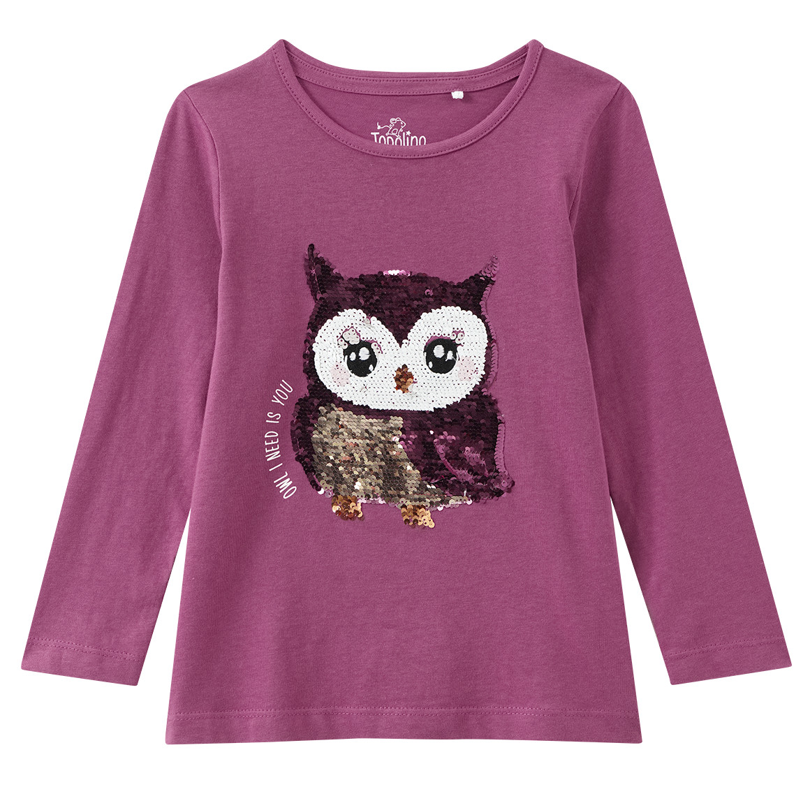 Mädchen Langarmshirt mit Wendepailletten