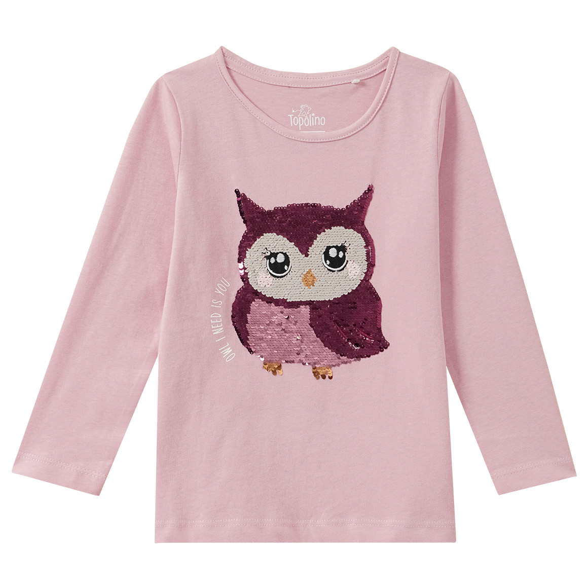 Mädchen Langarmshirt mit Wendepailletten