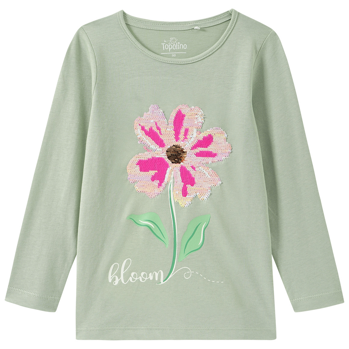 Mädchen Langarmshirt mit Wendepailletten