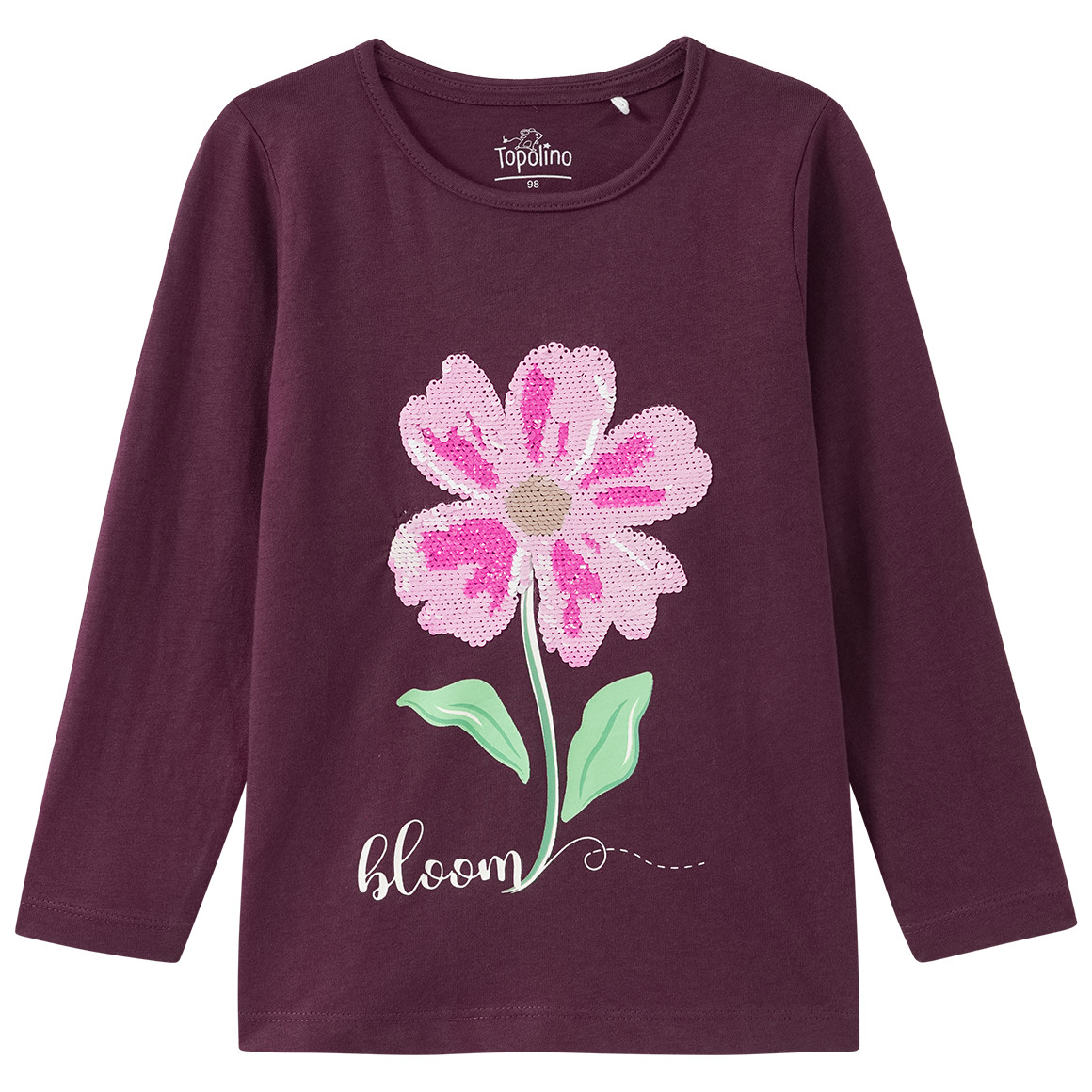 Mädchen Langarmshirt mit Wendepailletten