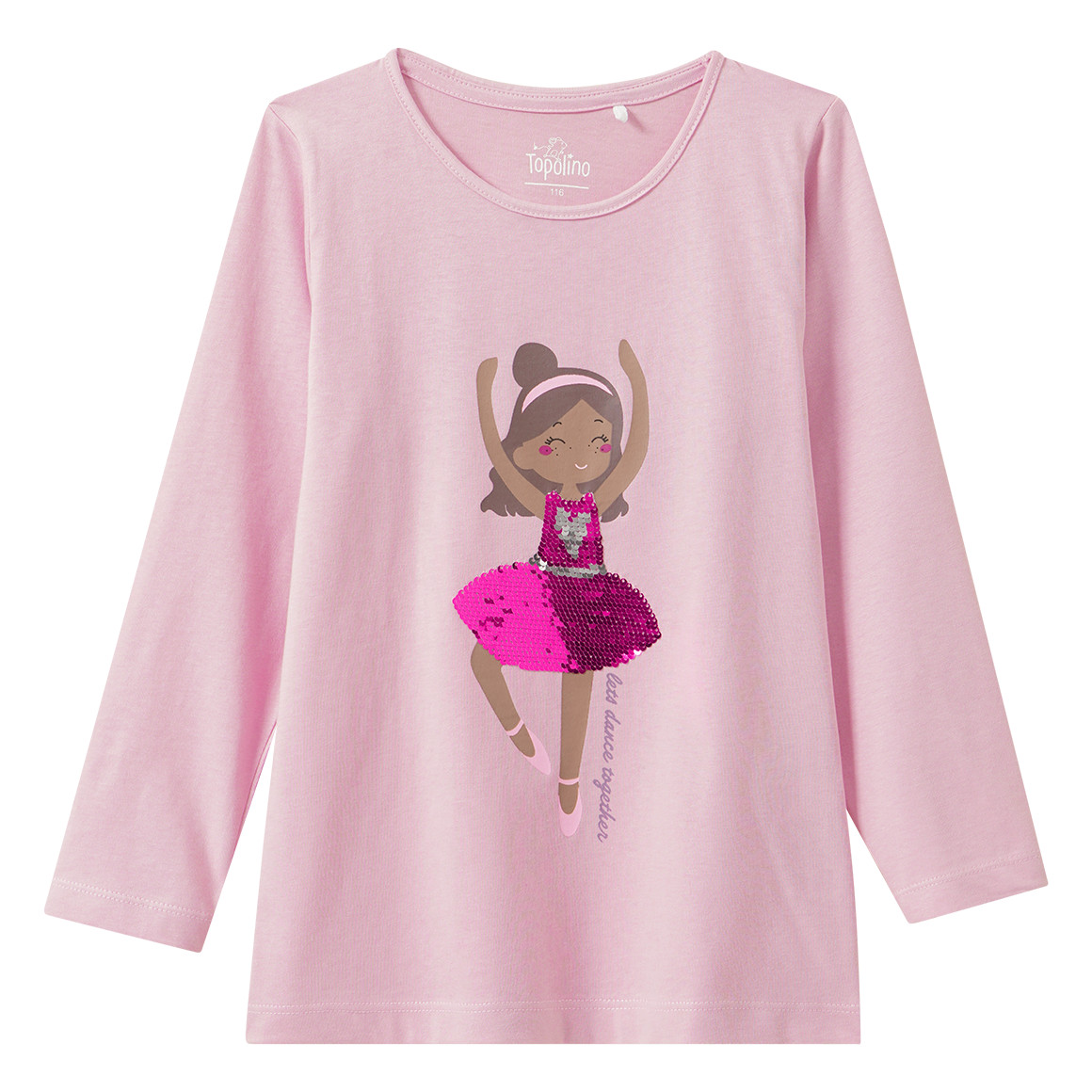 Mädchen Langarmshirt mit Wendepailletten
