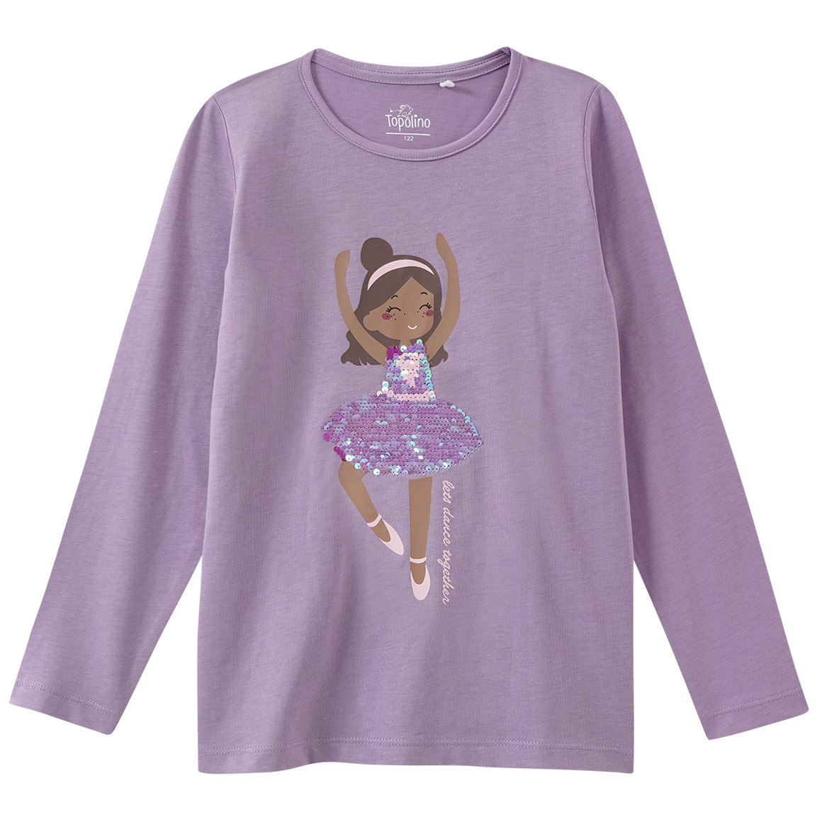 Mädchen Langarmshirt mit Wendepailletten