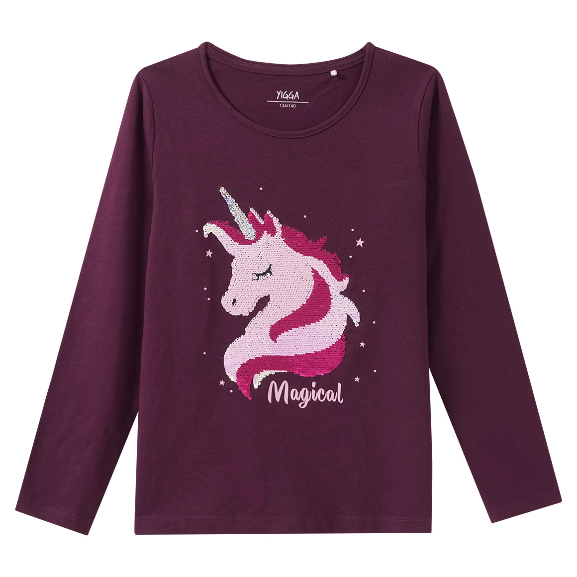 Mädchen Langarmshirt mit Wendepailletten
