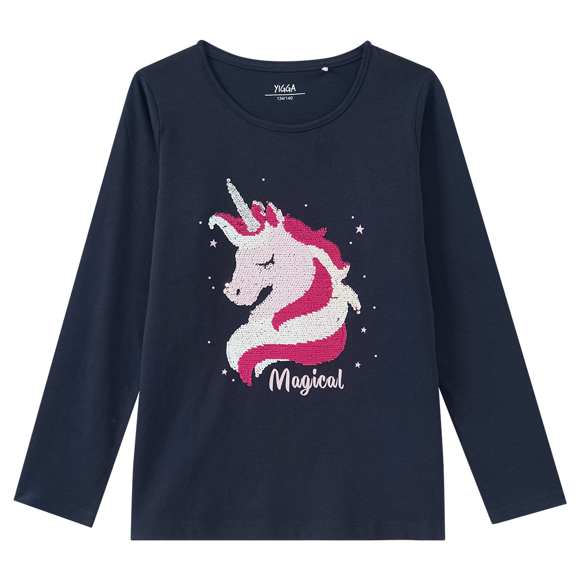 Mädchen Langarmshirt mit Wendepailletten