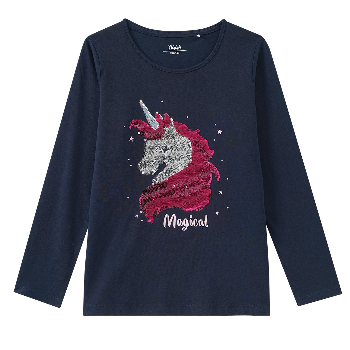 Mädchen Langarmshirt mit Wendepailletten