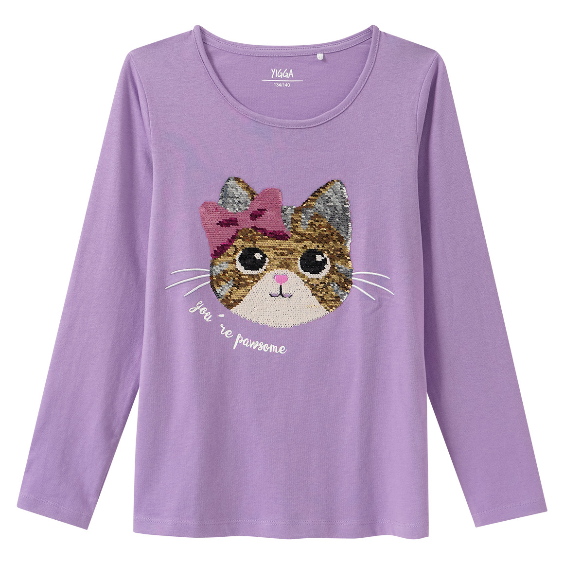 Mädchen Langarmshirt mit Wendepailletten