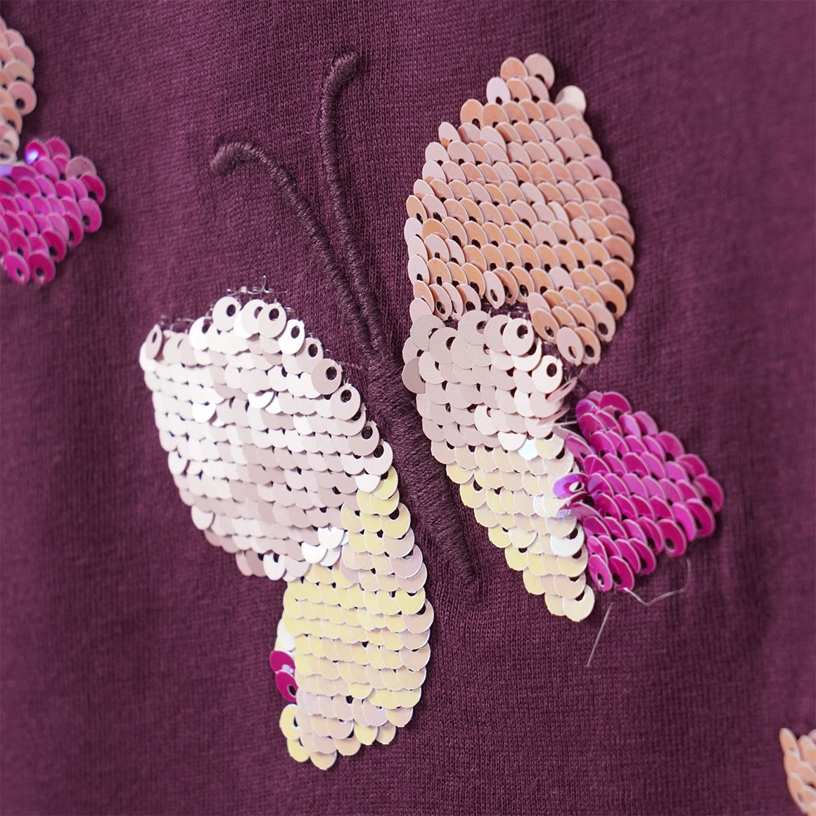 Mädchen Langarmshirt mit Wendepailletten