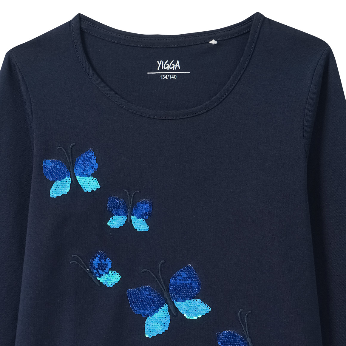 Mädchen Langarmshirt mit Wendepailletten