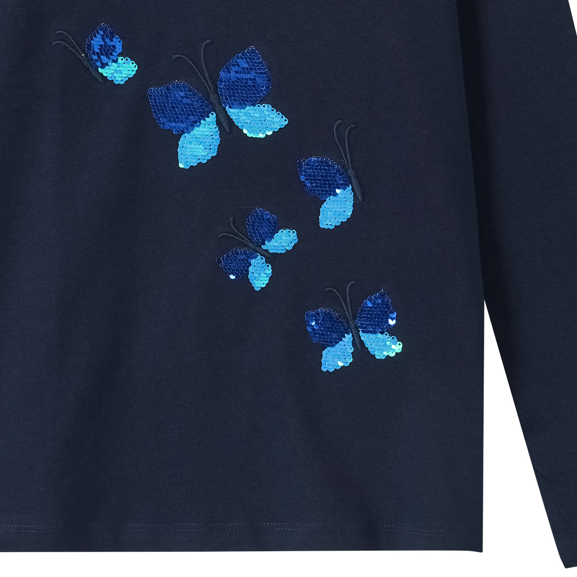 Mädchen Langarmshirt mit Wendepailletten