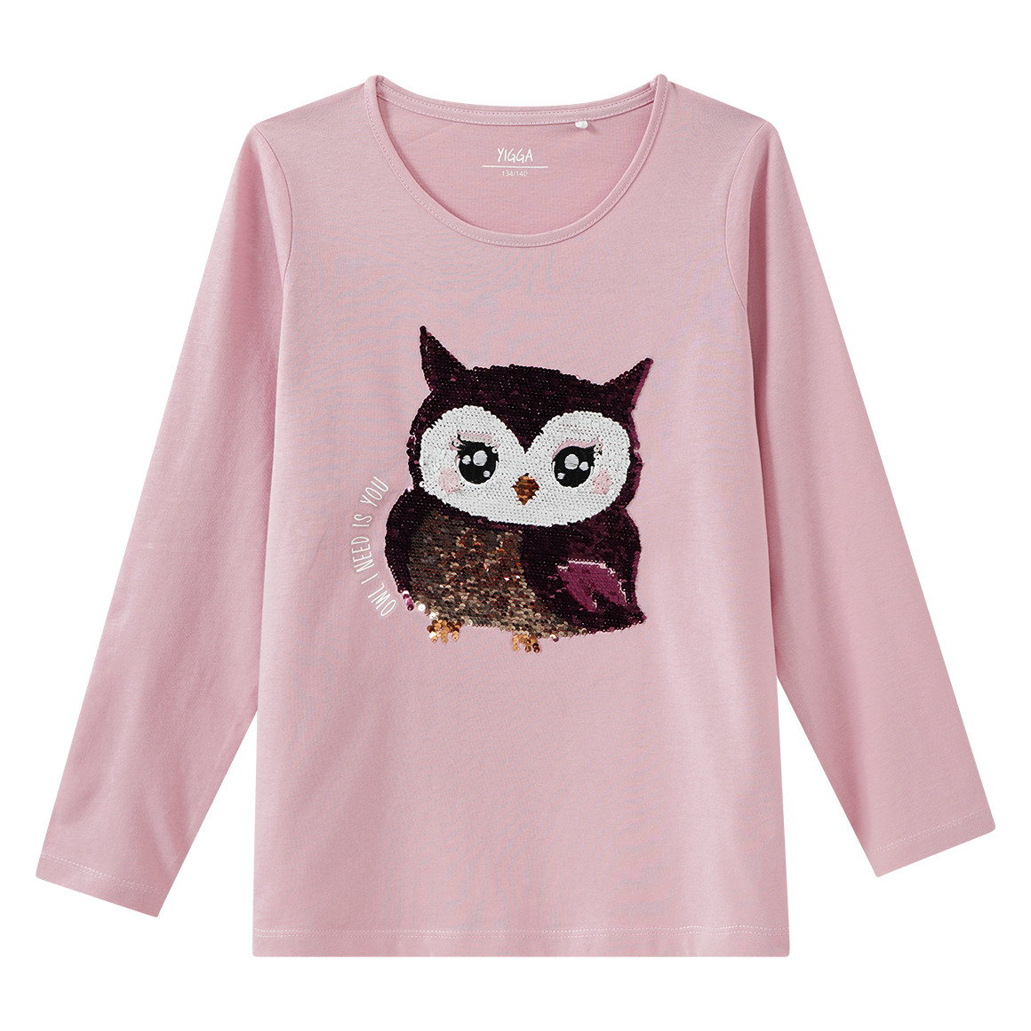 Mädchen Langarmshirt mit Wendepailletten
