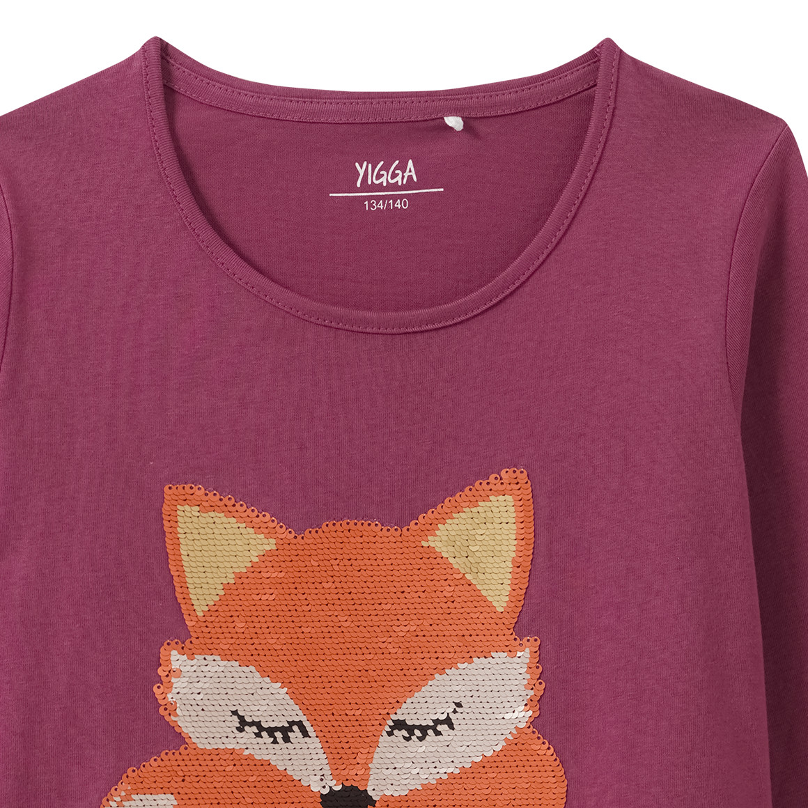 Mädchen Langarmshirt mit Wendepailletten
