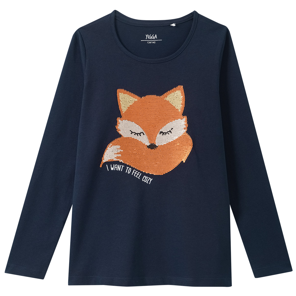 Mädchen Langarmshirt mit Wendepailletten