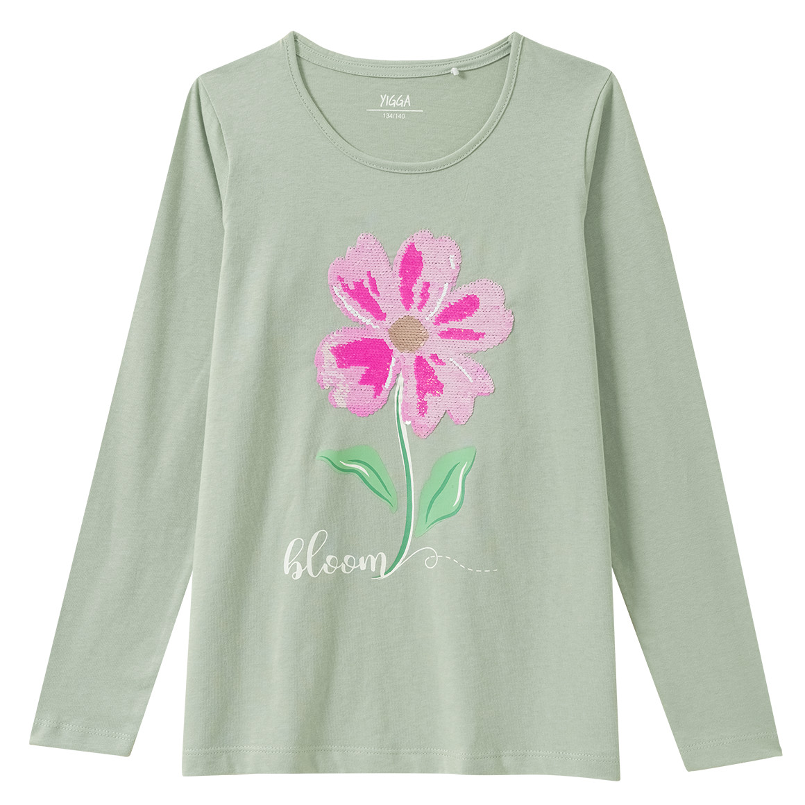 Mädchen Langarmshirt mit Wendepailletten