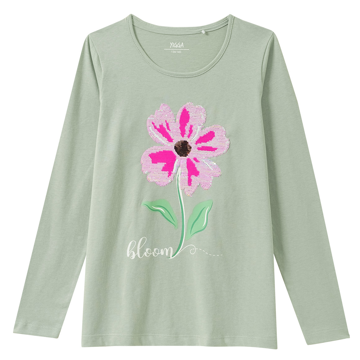 Mädchen Langarmshirt mit Wendepailletten