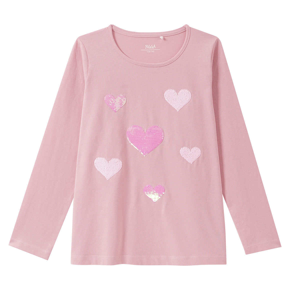 Mädchen Langarmshirt mit Wendepailletten