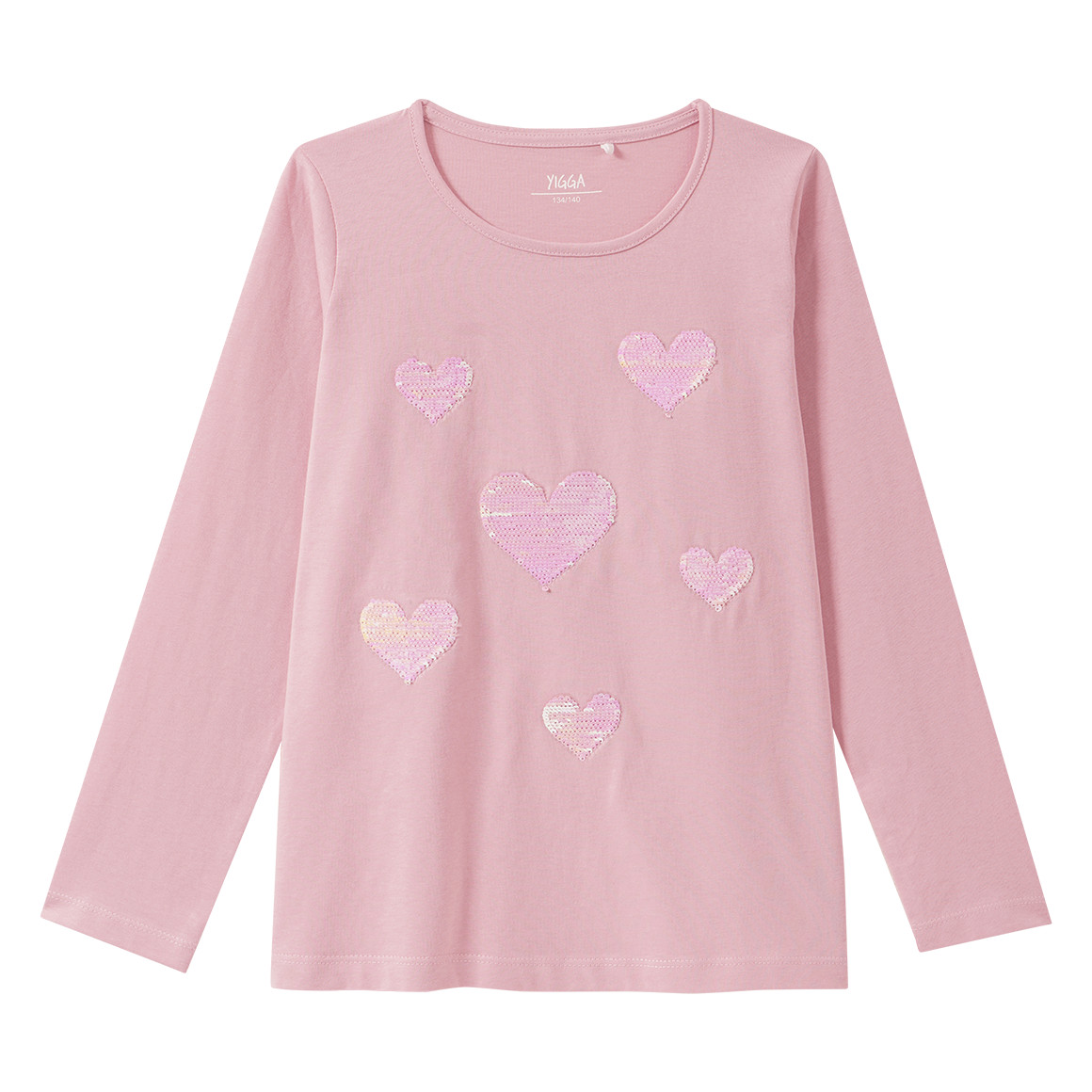 Mädchen Langarmshirt mit Wendepailletten