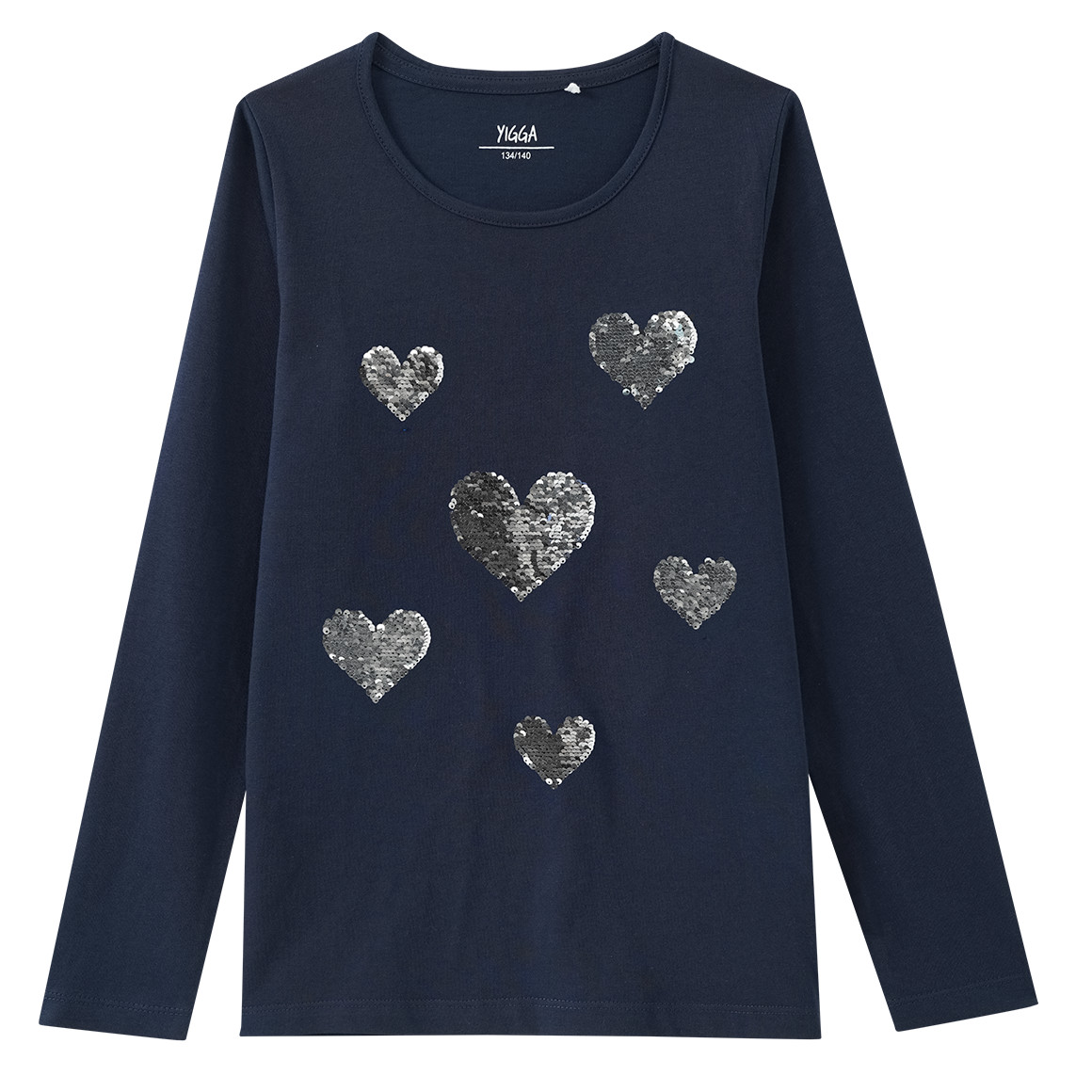 Mädchen Langarmshirt mit Wendepailletten