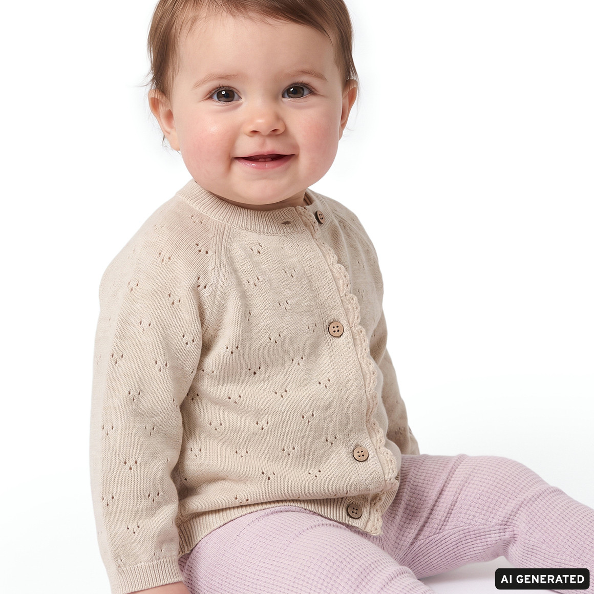 Baby Strickjacke mit Ajour-Muster