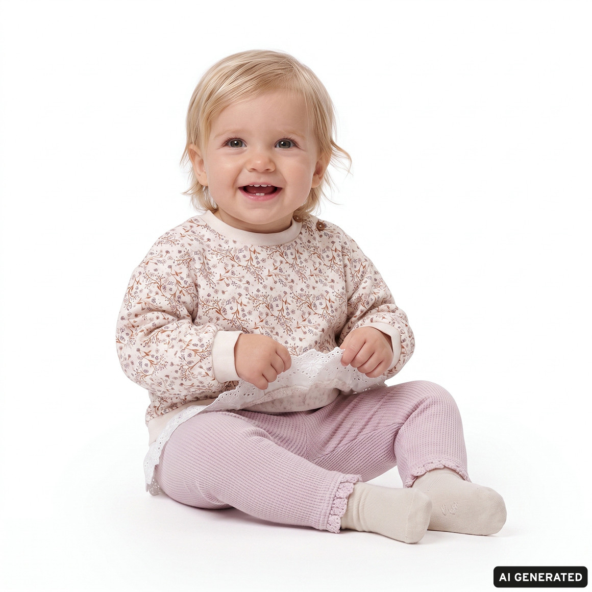 Baby Sweatshirt mit Blümchen